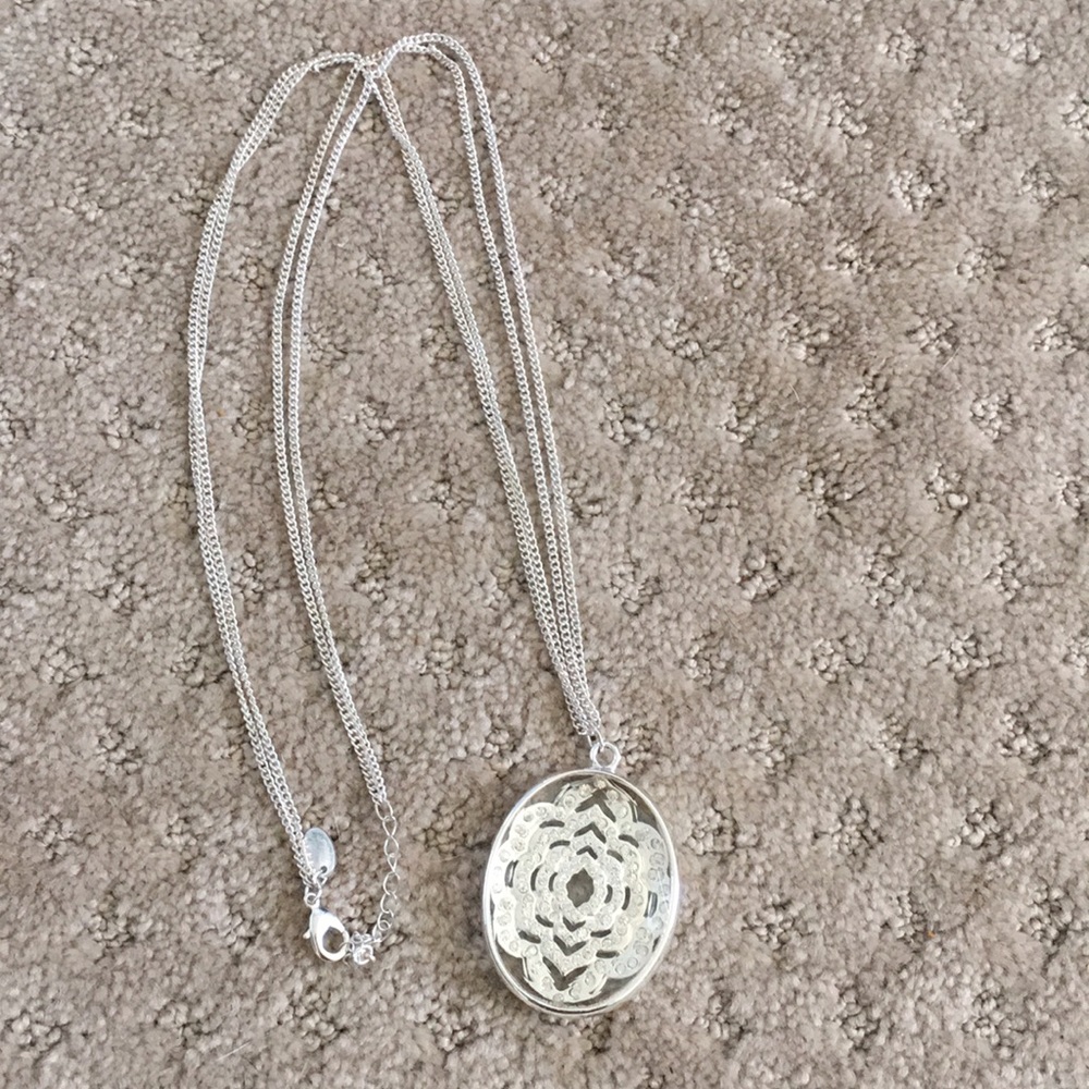 Long Charming Charlie silver necklace